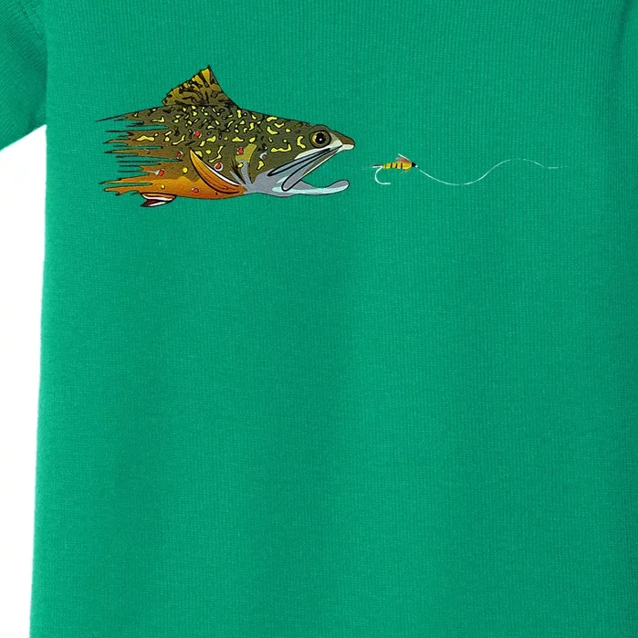 Fly Fishing Brook Trout Dry Fly Tying Fisherman Baby Bodysuit