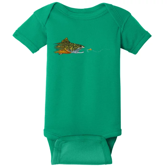 Fly Fishing Brook Trout Dry Fly Tying Fisherman Baby Bodysuit