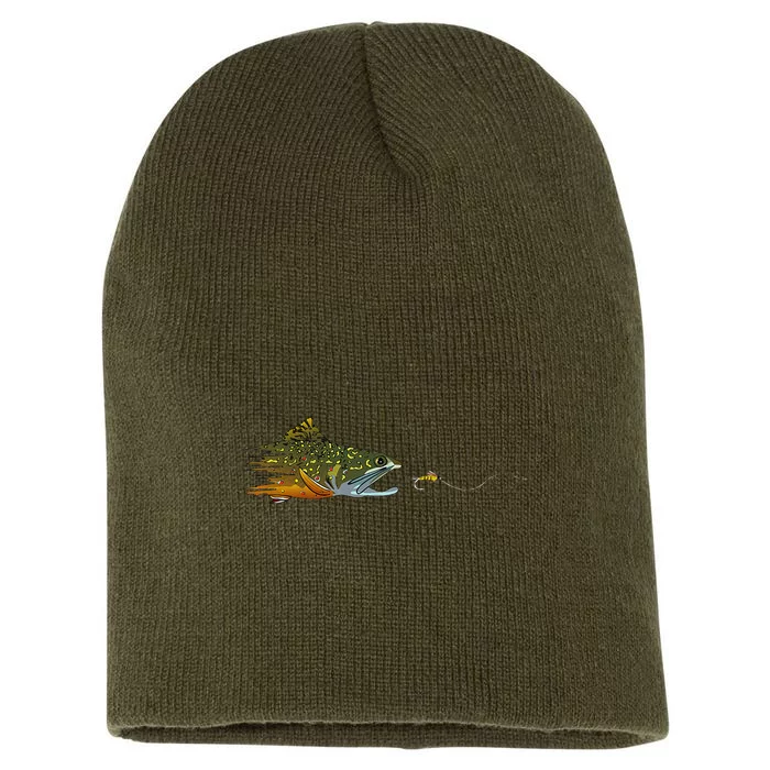 Fly Fishing Brook Trout Dry Fly Tying Fisherman Short Acrylic Beanie