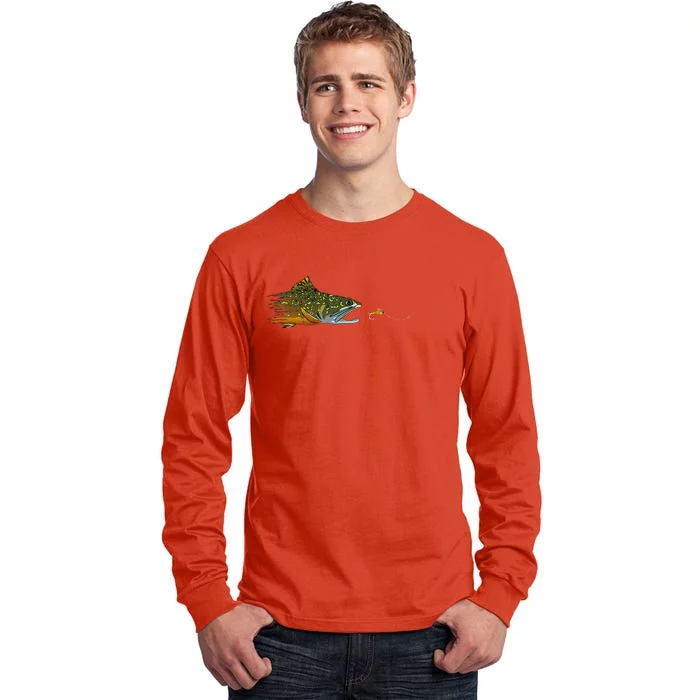 Fly Fishing Brook Trout Dry Fly Tying Fisherman Tall Long Sleeve T-Shirt