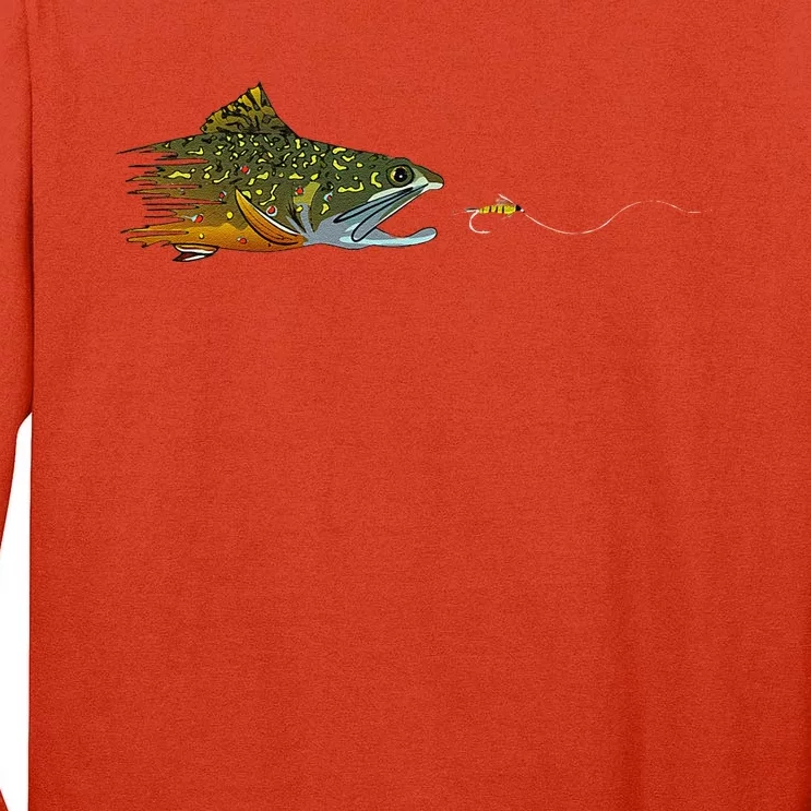 Fly Fishing Brook Trout Dry Fly Tying Fisherman Tall Long Sleeve T-Shirt