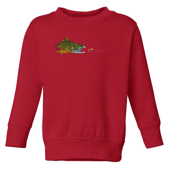 Fly Fishing Brook Trout Dry Fly Tying Fisherman Toddler Sweatshirt