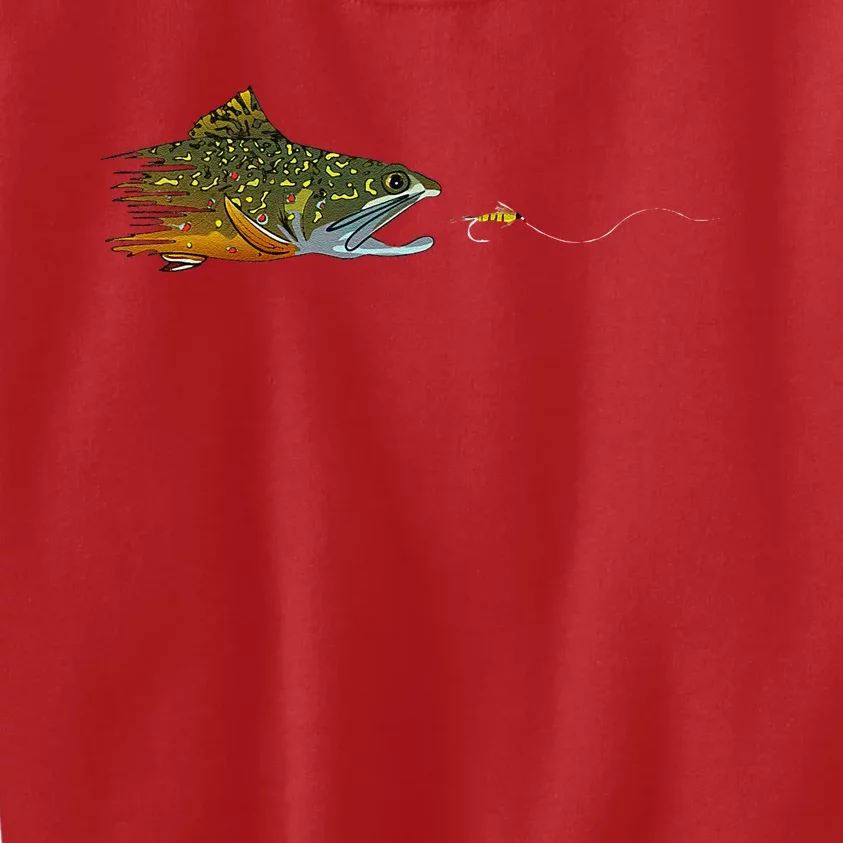 Fly Fishing Brook Trout Dry Fly Tying Fisherman Kids Sweatshirt