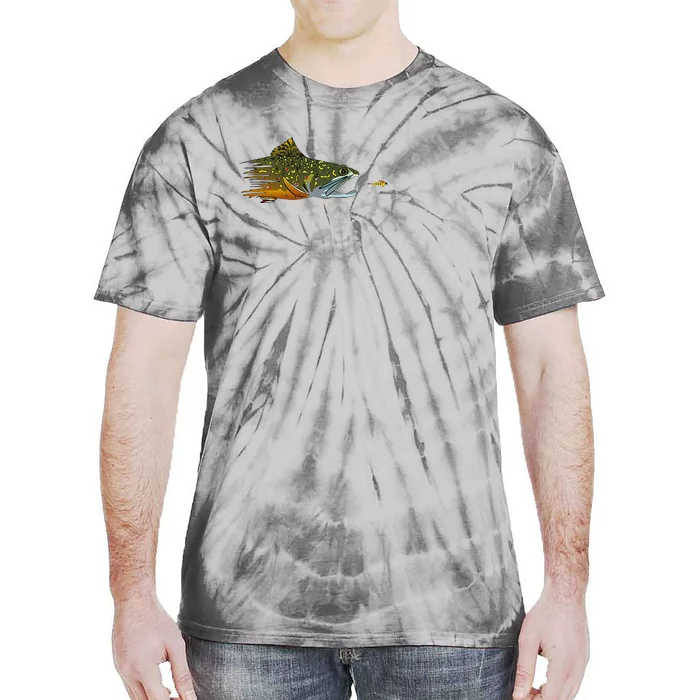 Fly Fishing Brook Trout Dry Fly Tying Fisherman Tie-Dye T-Shirt