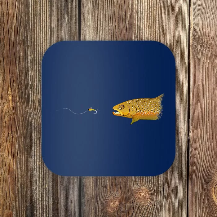 Fly Fishing Brown Trout Dry Fly Tying Coaster