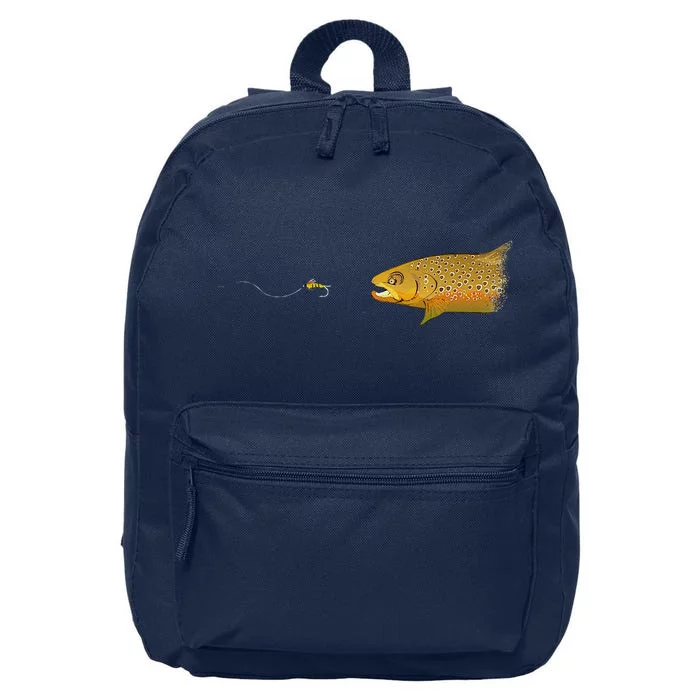 Fly Fishing Brown Trout Dry Fly Tying 16 in Basic Backpack