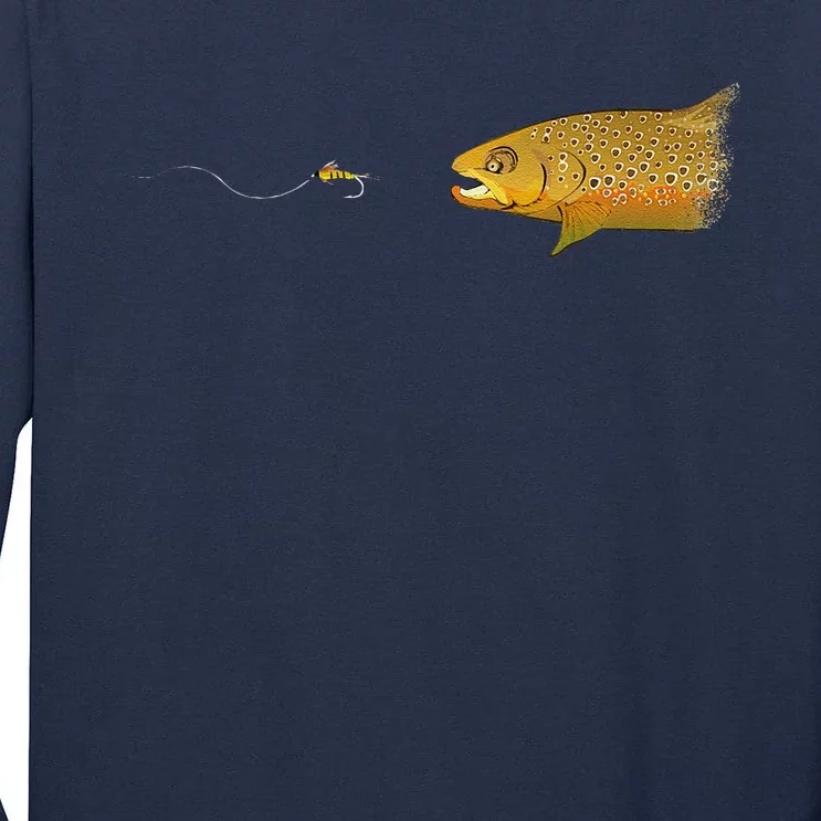 Fly Fishing Brown Trout Dry Fly Tying Tall Long Sleeve T-Shirt