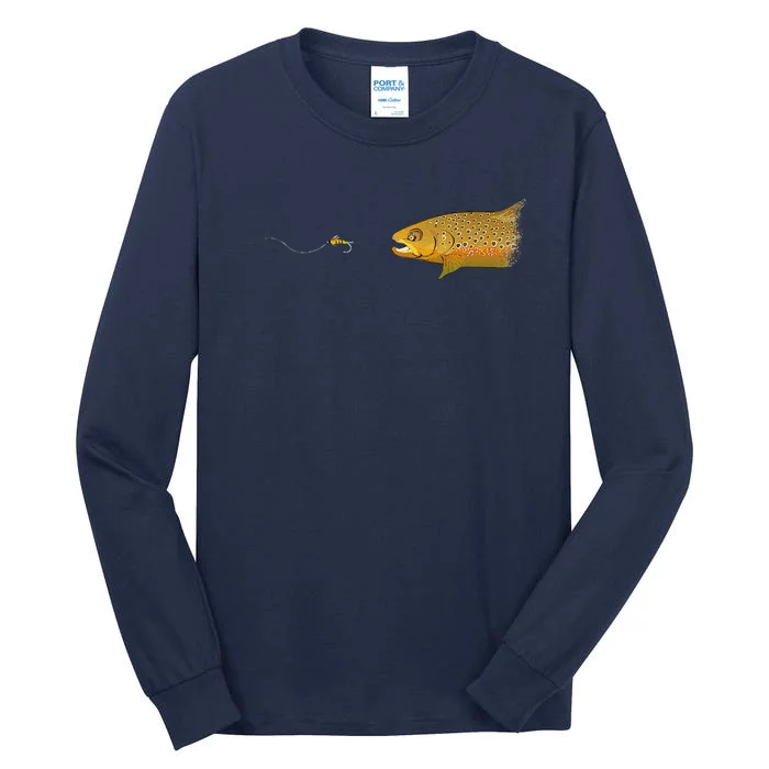 Fly Fishing Brown Trout Dry Fly Tying Tall Long Sleeve T-Shirt