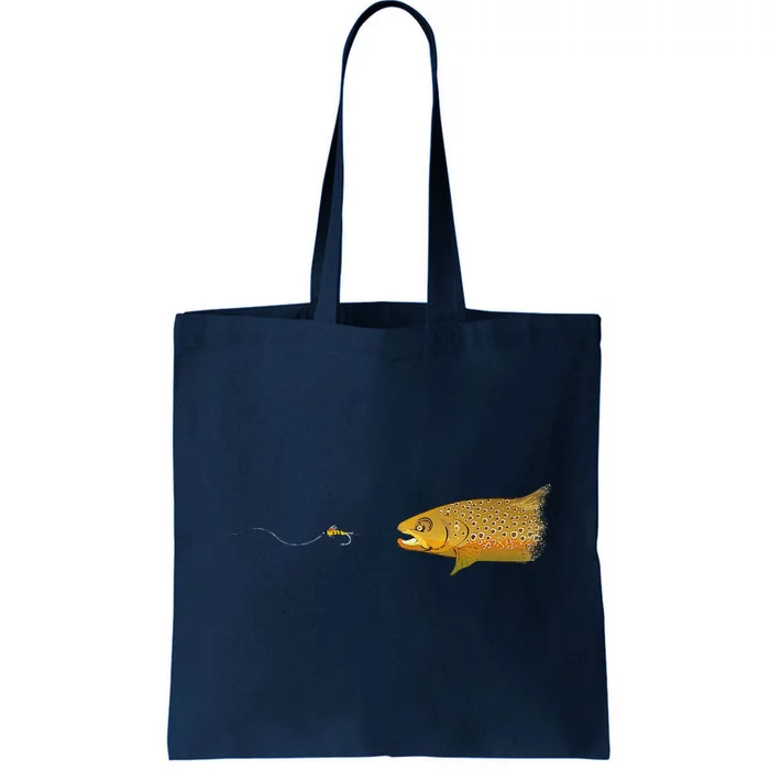 Fly Fishing Brown Trout Dry Fly Tying Tote Bag