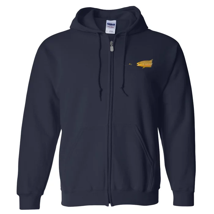 Fly Fishing Brown Trout Dry Fly Tying Full Zip Hoodie