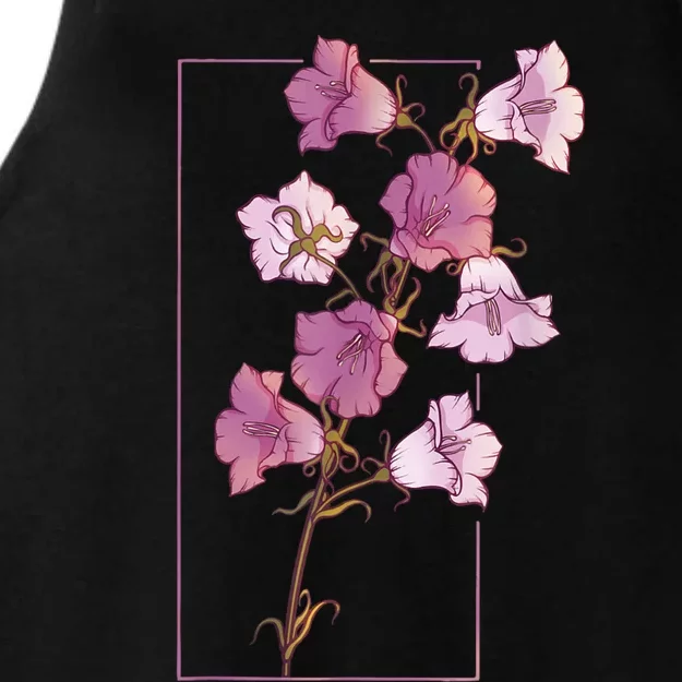 Floral Flower Bellflower Campanula Wildflower Ladies Tri-Blend Wicking Tank