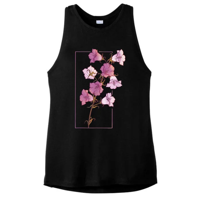 Floral Flower Bellflower Campanula Wildflower Ladies Tri-Blend Wicking Tank