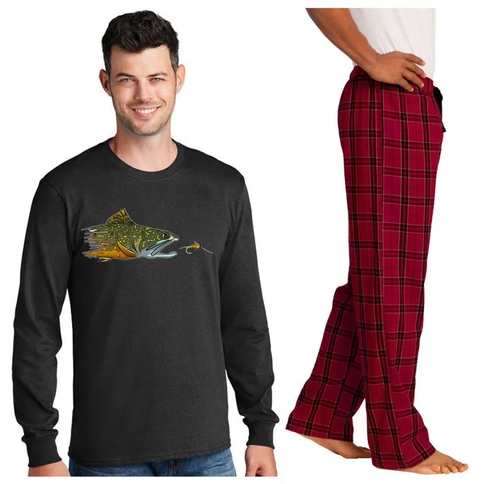 Fly Fishing Brook Trout Dry Fly Tying Fisher Gift Long Sleeve Pajama Set