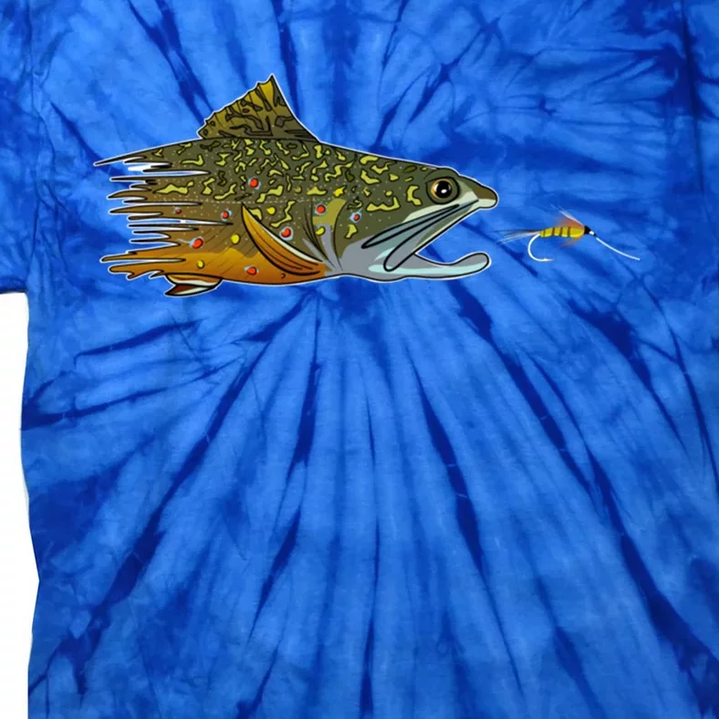 Fly Fishing Brook Trout Dry Fly Tying Fisher Gift Tie-Dye T-Shirt