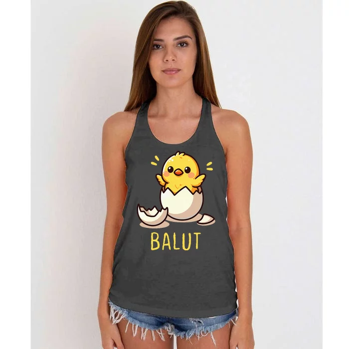 Funny Filipino Balut Balut Eggs Women's Knotted Racerback Tank