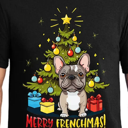 Funny French Bulldog With Christmas Tree Pajama Set