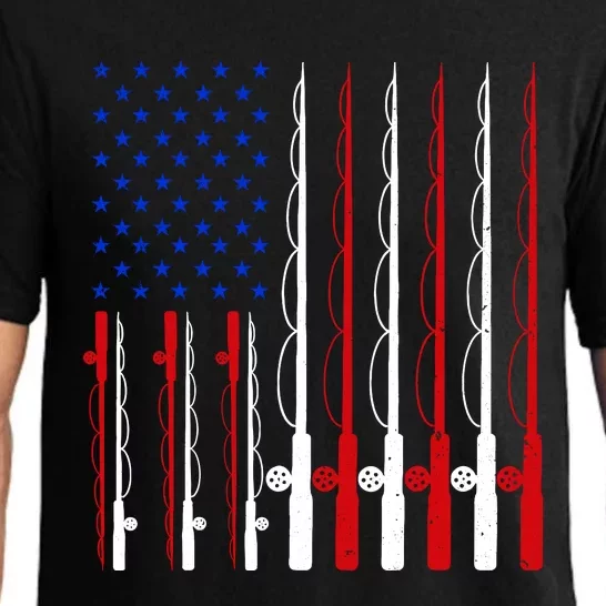 Fishing For Bass Fish Fisherman American Flag Pajama Set