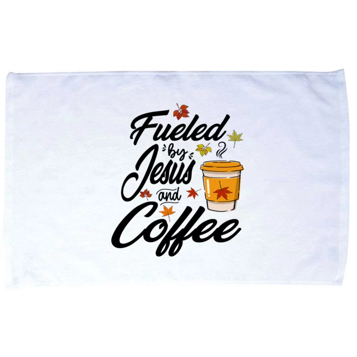 Funny Fueled By Coffee Jesus Caffeine Lover Thanksgiving Day Microfiber Hand Towel