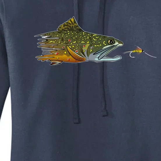 Fly Fishing Brook Trout Dry Fly Tying Fisher Gift Women's Pullover Hoodie