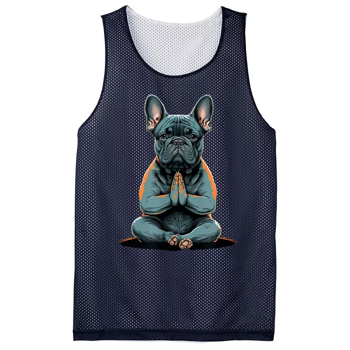 Funny French Bulldog Frenchie Yoga Mesh Reversible Basketball Jersey Tank