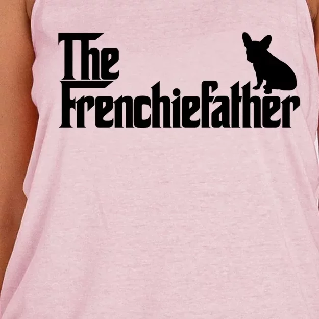 Funny French Bulldog Owner The Frenchie Father Dad Gift Women's Knotted Racerback Tank