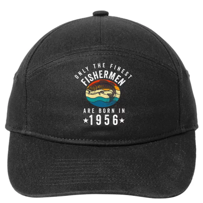 Fishing Fishermen Born In 1956 65th Birthday 7-Panel Snapback Hat