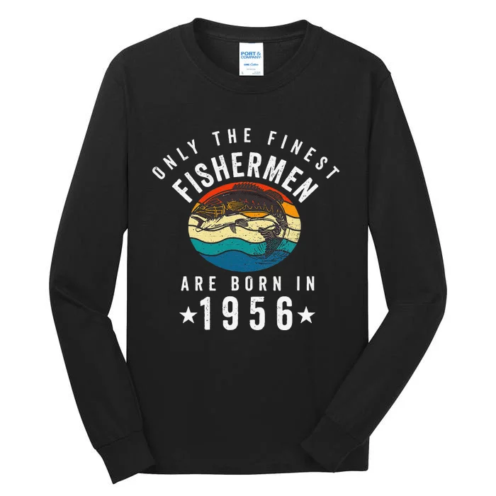 Fishing Fishermen Born In 1956 65th Birthday Tall Long Sleeve T-Shirt