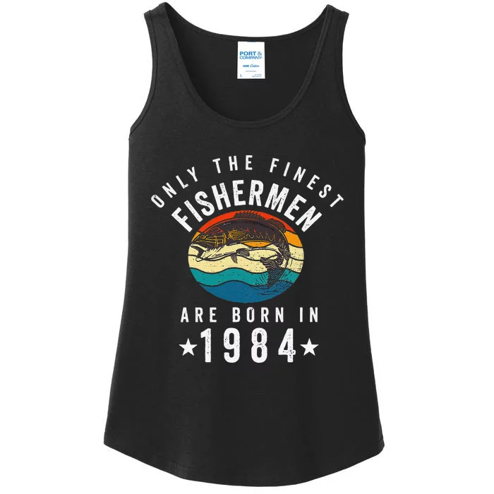 Fishing Fishermen Born In 1984 Birthday Ladies Essential Tank