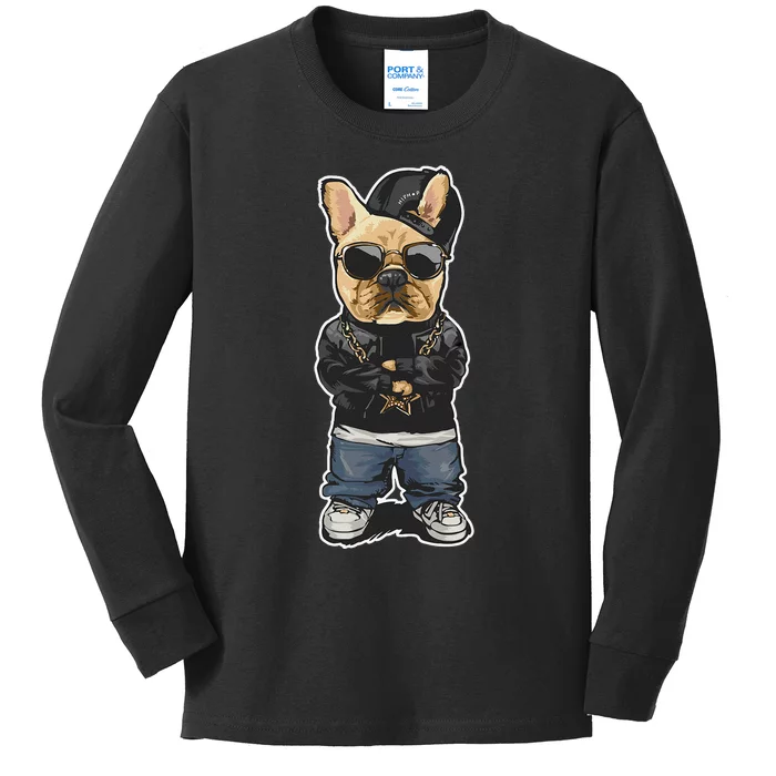 frenchie french bulldog frenchie mom dog pug bull Kids Long Sleeve Shirt