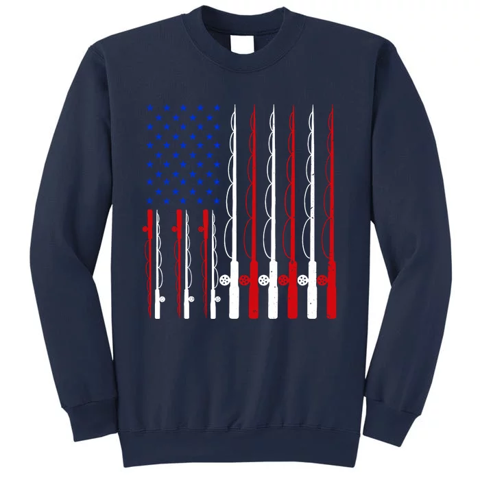 Fishing For Bass Fish Fisherman American Flag Sweatshirt