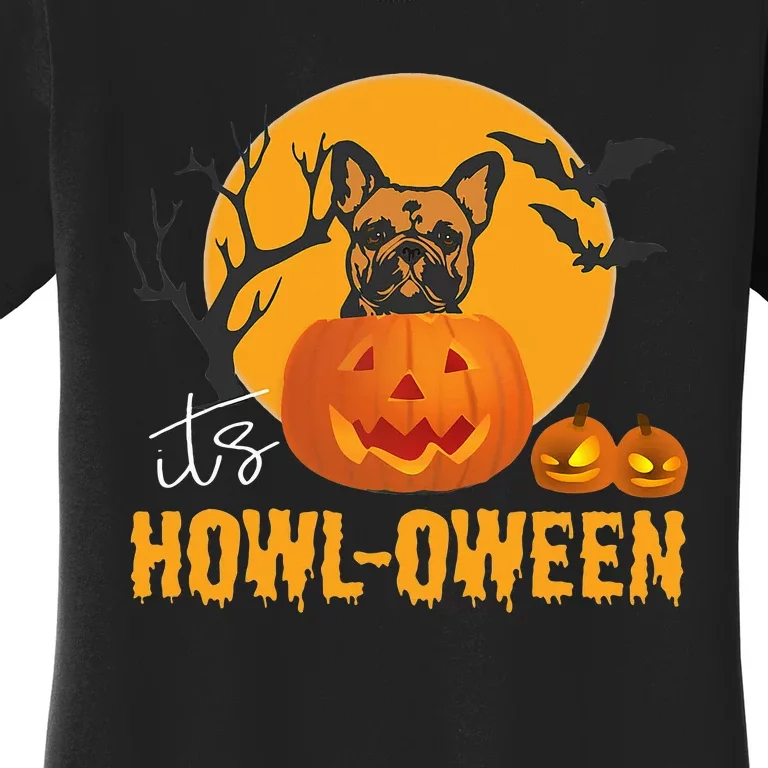 Funny French Bulldog Halloween Pun for Pumpkin Lovers Women's T-Shirt