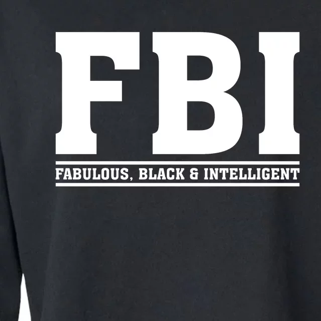 FBI Fabulous Black And Intelligent Cropped Pullover Crew