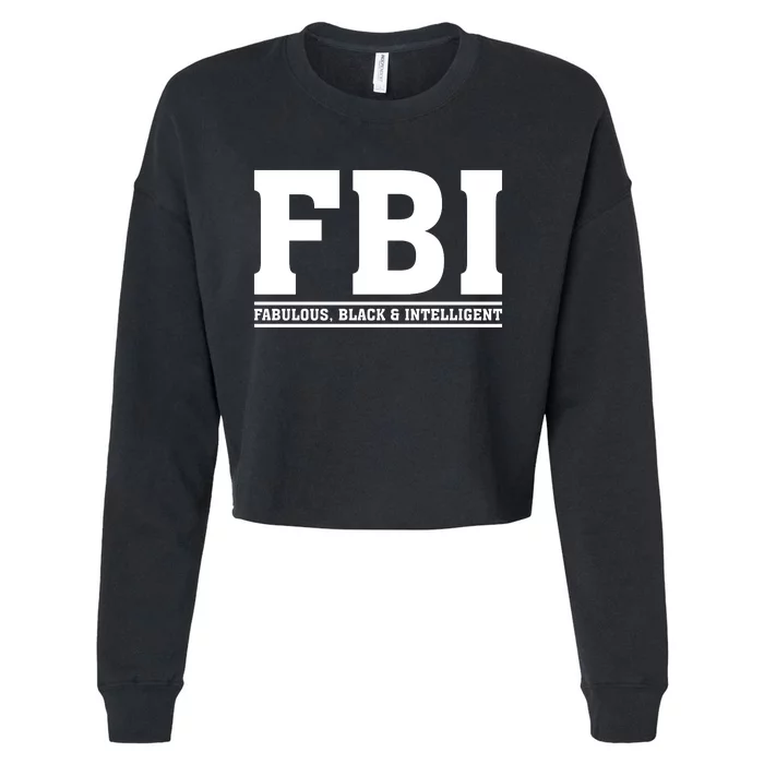 FBI Fabulous Black And Intelligent Cropped Pullover Crew