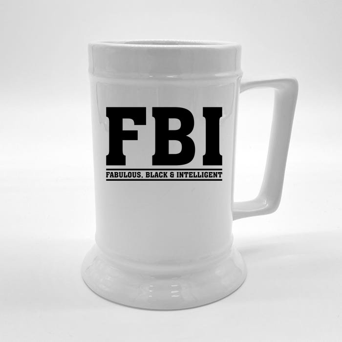 FBI Fabulous Black And Intelligent Front & Back Beer Stein