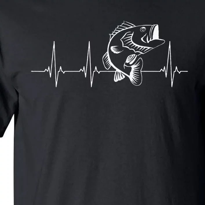 Funny Fishing Bass Heartbeat Tall T-Shirt