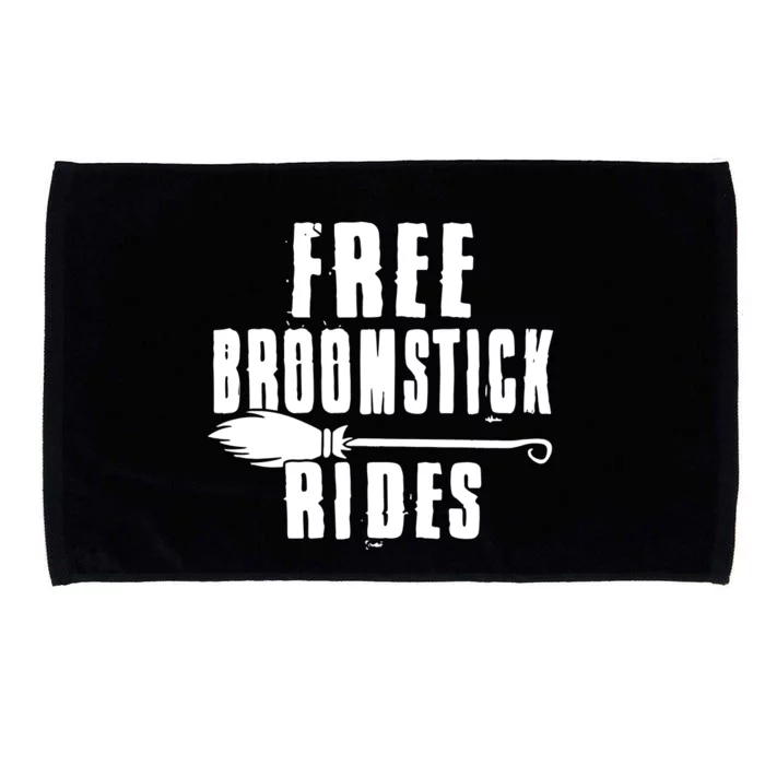 Funny Free Broomstick Rides Halloween Witch Wizard Microfiber Hand Towel