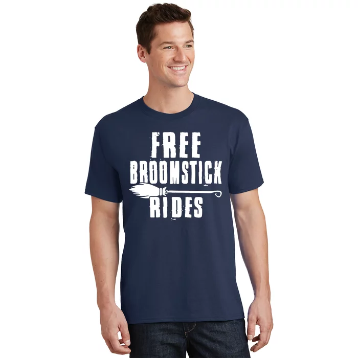 Funny Free Broomstick Rides Halloween Witch Wizard T-Shirt