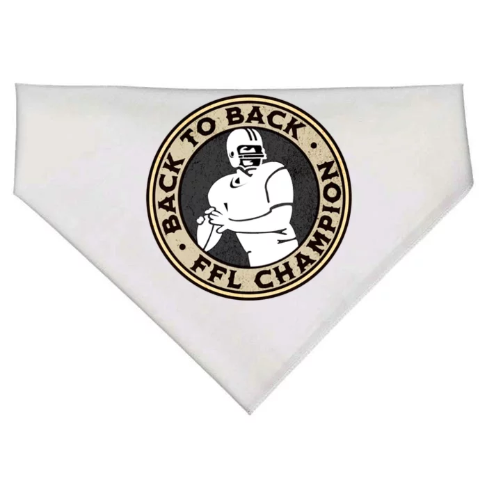 Fantasy Football Back To Back Champs Ffl League Winner Great Gift USA-Made Doggie Bandana