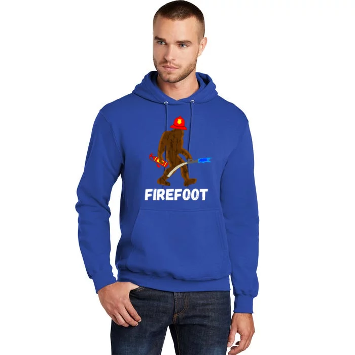 Fire Fighter Bigfoot Fire Funny Sasquatch Firefighter Gift Tall Hoodie