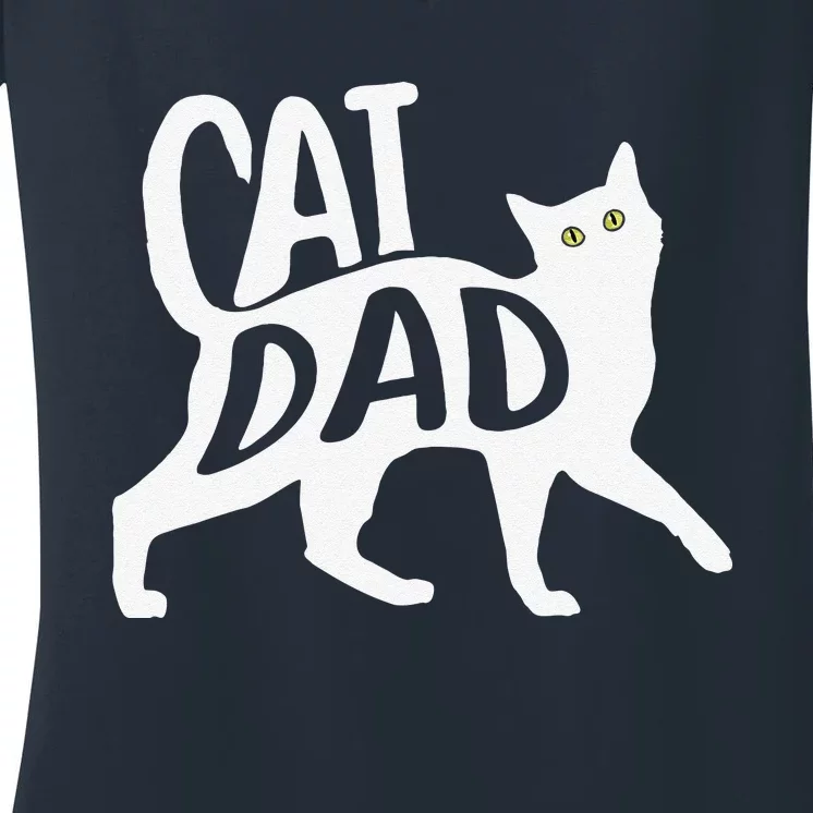 From Fur Babies For Father Fathers Day Cat Dad Women's V-Neck T-Shirt