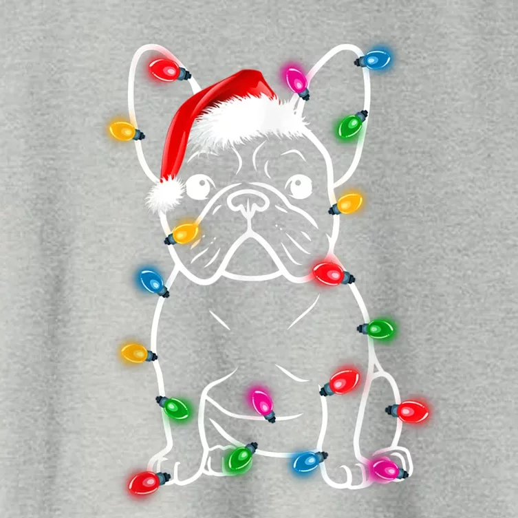 Funny French Bulldog Dog Tree Christmas Lights Pajama Xmas Gift Women's Crop Top Tee