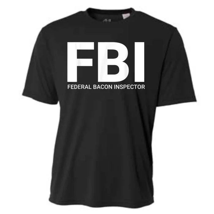 FBI Federal Bacon Inspector Funny Bacon Cooling Performance Crew T-Shirt