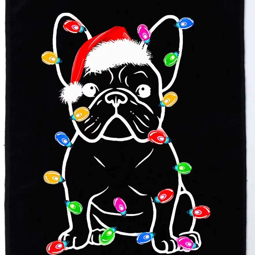 Funny French Bulldog Dog Tree Christmas Lights Xmas Pajama Platinum Collection Golf Towel