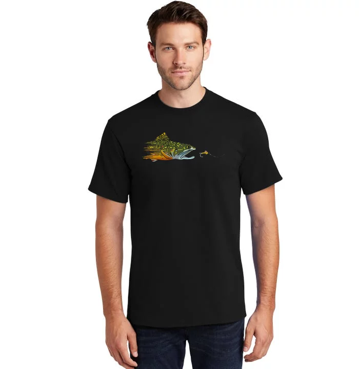 Fly Fishing Brook Trout Dry Fly Tying Fisherman Tall T-Shirt