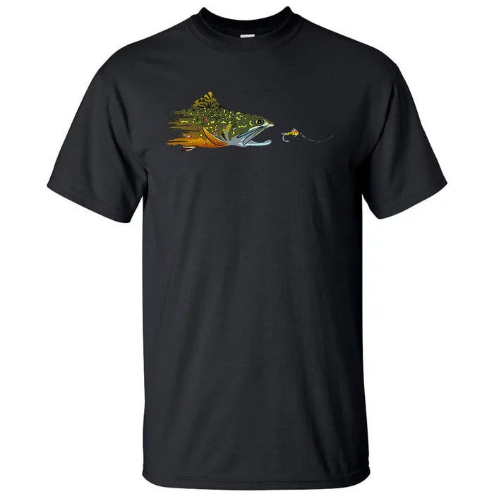 Fly Fishing Brook Trout Dry Fly Tying Fisherman Tall T-Shirt