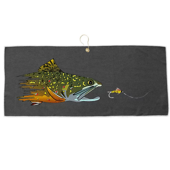 Fly Fishing Brook Trout Dry Fly Tying Fisherman Large Microfiber Waffle Golf Towel