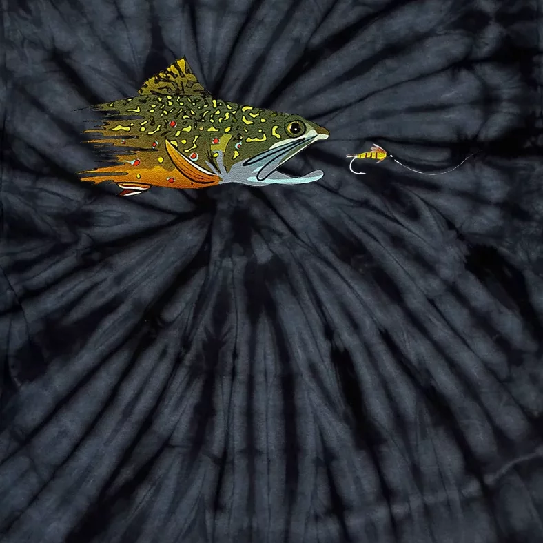 Fly Fishing Brook Trout Dry Fly Tying Fisherman Tie-Dye T-Shirt