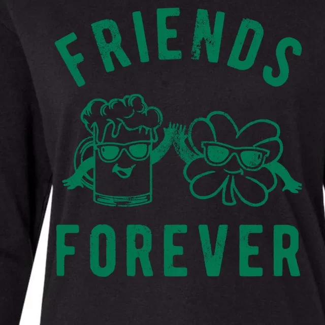 FRIENDS FOREVER BEER AND CLOVER Womens Cotton Relaxed Long Sleeve T-Shirt