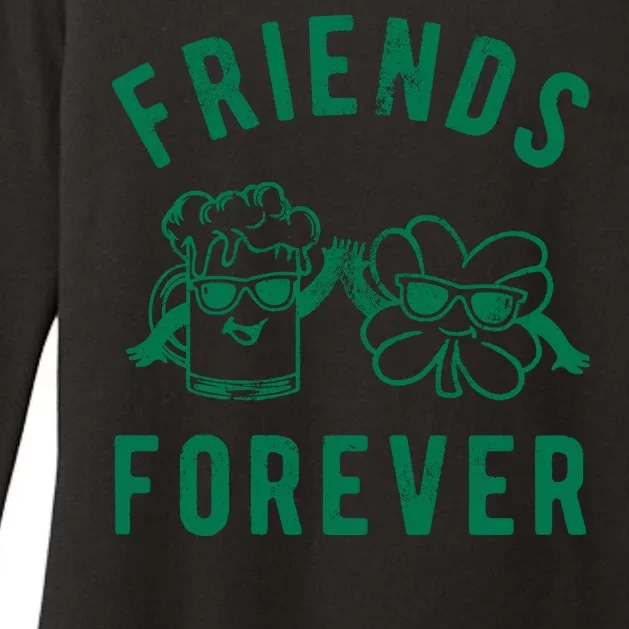 FRIENDS FOREVER BEER AND CLOVER Womens CVC Long Sleeve Shirt