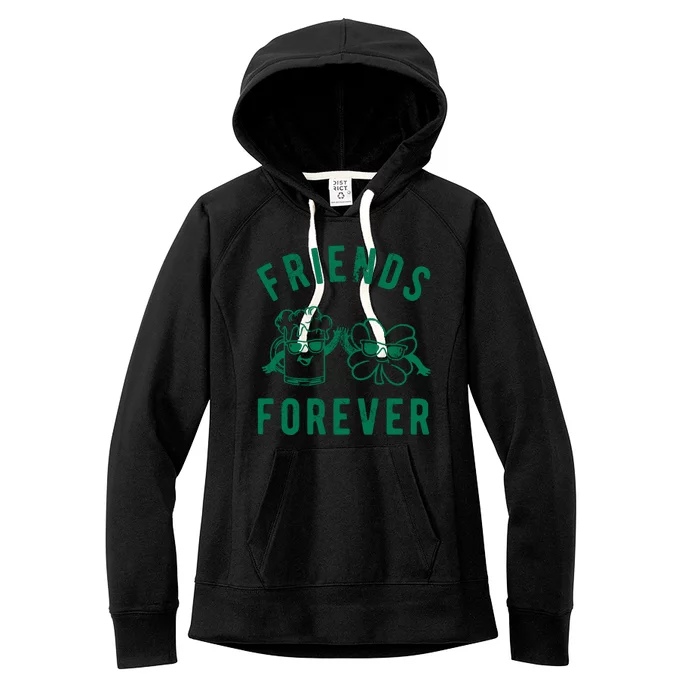 FRIENDS FOREVER BEER AND CLOVER Women's Fleece Hoodie